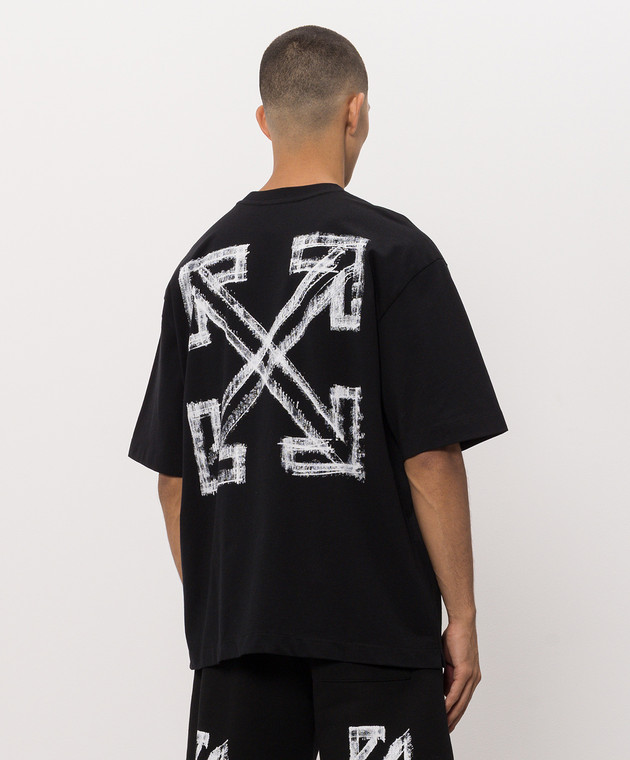 Off-White Черная футболка с принтом Arrow 44MAA120F26J00Y изображение 4