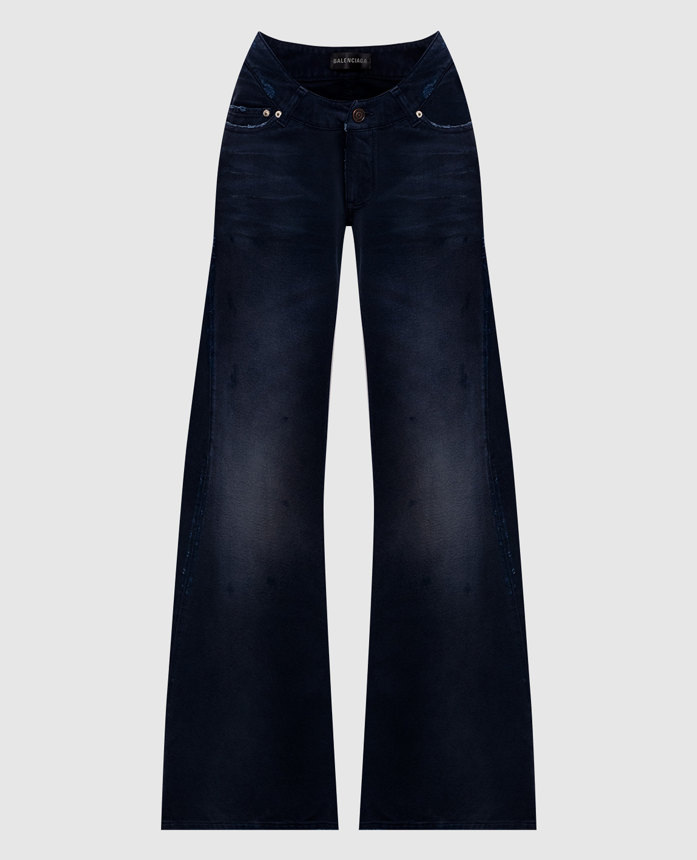 

Синие джинсы с винтажным эффектом, Синий, Джинсы клеш