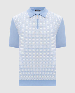 Stefano Ricci Блакитне поло з шовком K414018P31F26269