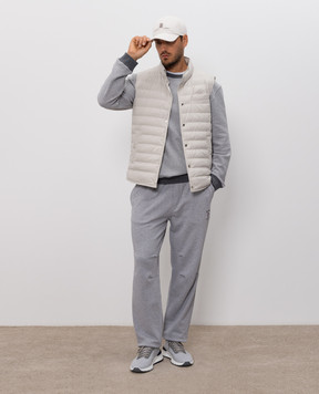 Brunello Cucinelli Серые спортивные брюки с вышивкой MM8263388G