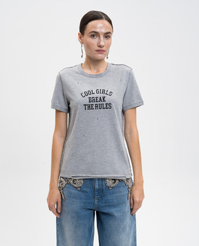 Dolce&Gabbana Сіра футболка з проріхами F8V89TGDDGH