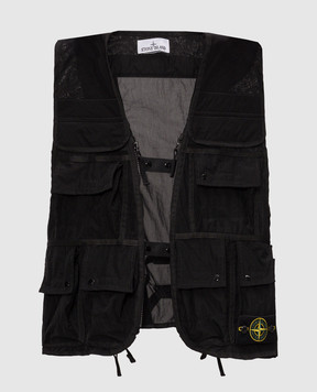 Stone Island Чорний жилет з кишенями L2S15G100016S0424