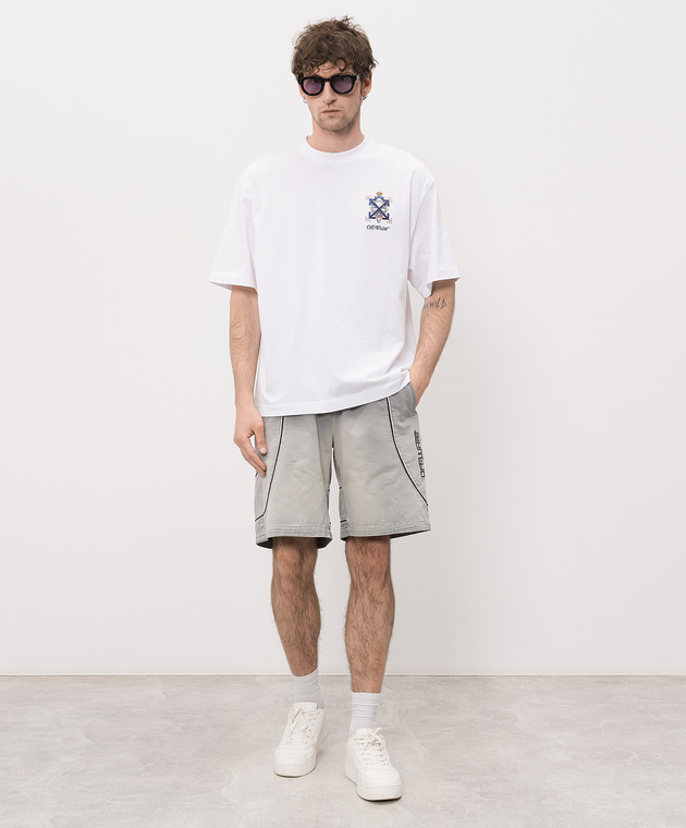 Off-White Белая футболка Jewel Arrow с кристаллами 44MAA120S26J003 изображение 2