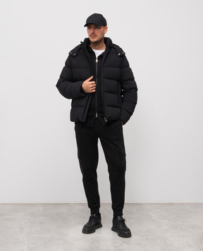 Stefano Ricci Черный пуховик с нашивкой эмблемы M6J5S00020PA003R