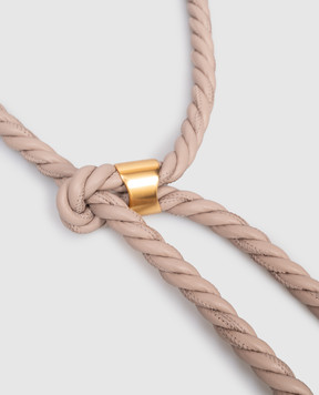 Agnona Сірий шкіряний пояс-джгут з логотипом L61001U8090