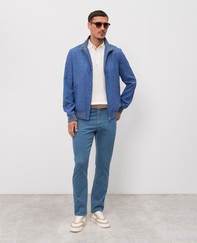 Castangia dal 1850 Синя куртка з вовни, шовку та льону AQMOD5426