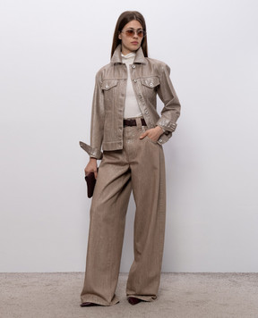 Brunello Cucinelli Бежевые джинсы с люрексом MP109P4091
