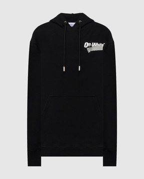 Off-White Чорне худі Cupid Tape 44MBB085F5F00Y