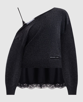 Alexander Wang Серый свитер с шерстью двойной конструкции 1KC4261103