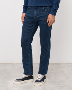 Stefano Ricci Сині джинси з фактурним логотипом MST61B2011T0047