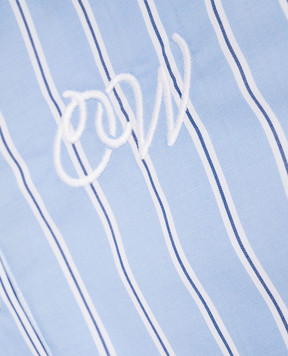 Off-White Детское голубое платье-рубашка в полоску 44GDB06JS26F001