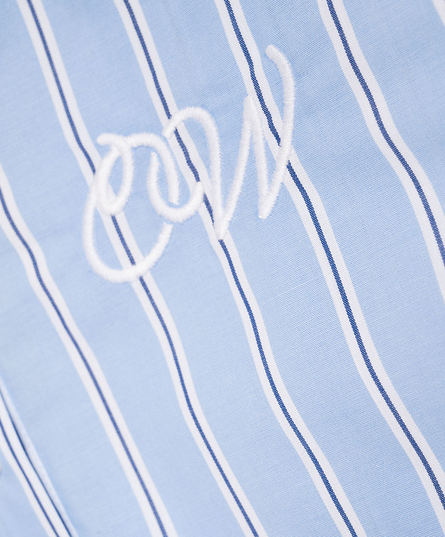 Off-White Детское голубое платье-рубашка в полоску 44GDB06JS26F001 изображение 3