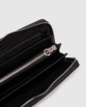 Stefano Ricci Чорний шкіряний гаманець з фактурною емблемою PP440GPVD