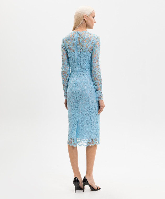 Dolce&Gabbana Голубое платье из кружева F6M0DTILMDR изображение 3