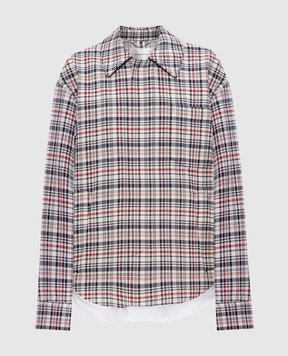 Victoria Beckham Бежевая куртка в клетку в стиле рубашки 1226WCT007204A
