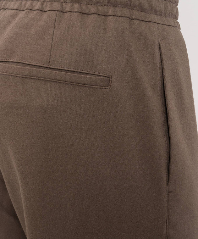 Canali Коричневі штани з вовни AN04763U97003 зображення 5