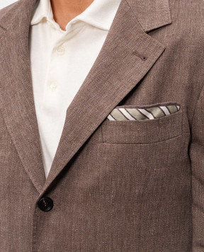 Brunello Cucinelli Зеленый платок-паше из шелка MX8680091