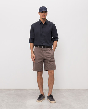 Agnona Синяя рубашка из льна TD07U1YU3049