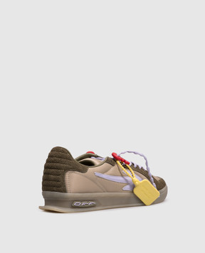 Off-White Комбинированные кроссовки цвета хаки End Of Play OMIA2ALZ26FAB002