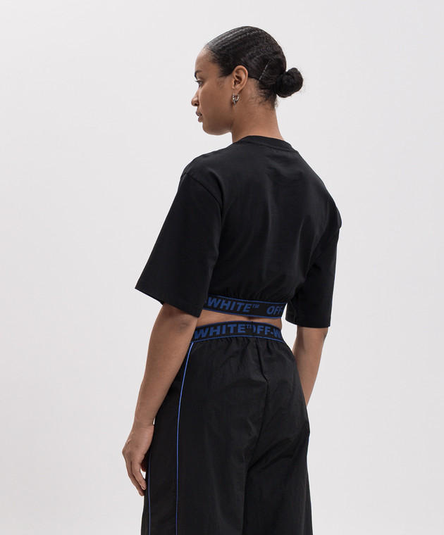 Off-White Чорна укорочена футболка 2FA00610T зображення 4