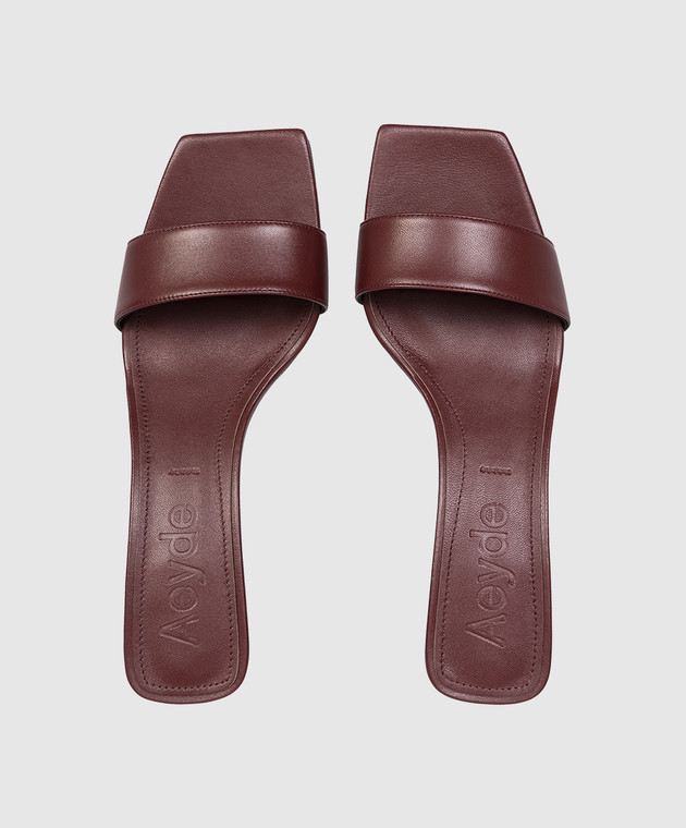 Aeyde Бордові шкіряні мюлі Gilly HS0672001012126 зображення 4