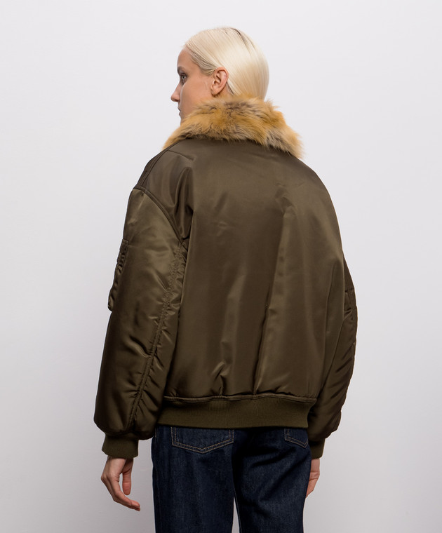 Saint Laurent Зеленый бомбер с воротником A00300YZ9HT изображение 4