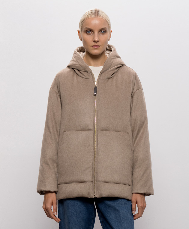 Max Mara Бежевый двухсторонний пуховик CLOWN с кашемиром MTCCLOWN изображение 3