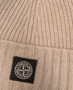 Stone Island Детская бежевая шапка с шерстью и кашемиром L2S16N100003S00M3