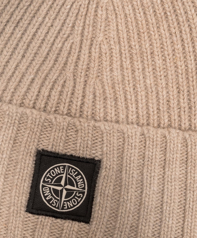Stone Island Детская бежевая шапка с шерстью и кашемиром L2S16N100003S00M3 изображение 3