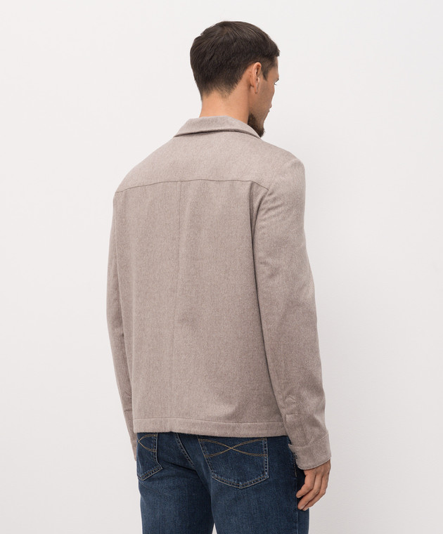 Brunello Cucinelli Бежева куртка з кашеміру MV4216556 зображення 4