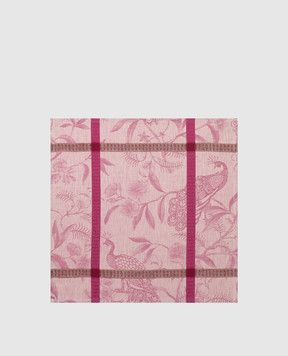 Le Jacquard Fraincais Рожева серветка À l'orangerie з льону 30556