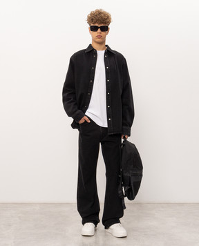 Off-White Чорна джинсова сорочка з вишивкою логотипа 44MYD05YF26D001
