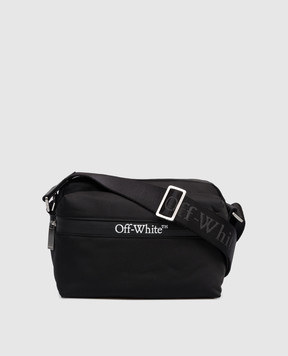 Off-White Сумка чорного кольору з принтом логотипа OMNQ081C99FAB001