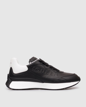 Alexander McQueen Чорні шкіряні кросівки Sprint Runner 841162WIAHE