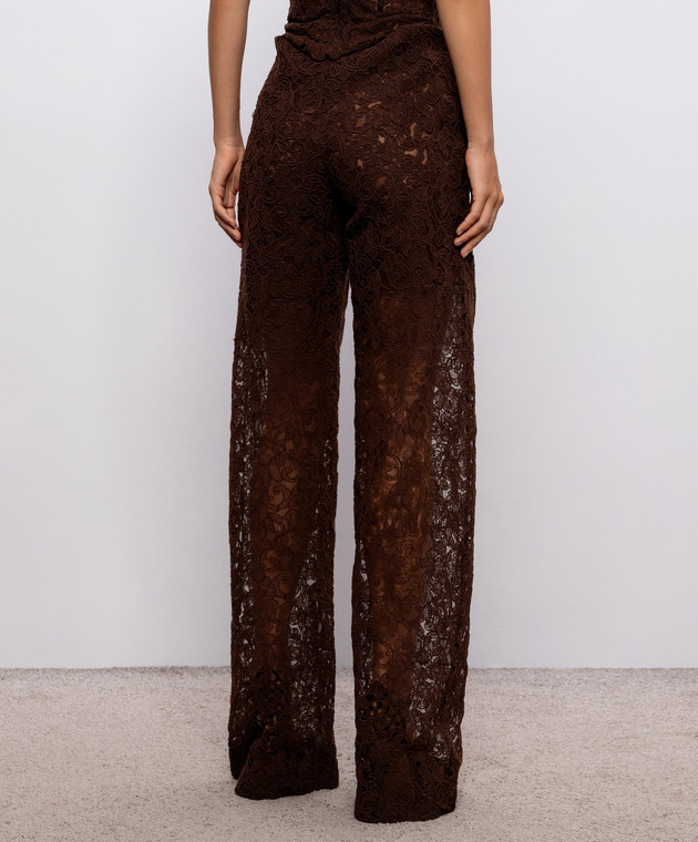 Ermanno Scervino Коричневые брюки из кружева D492P359EXQ изображение 4