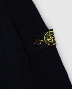 Stone Island Дитячий синій кардиган з вовни з логотипом K2S165100012S0C0268