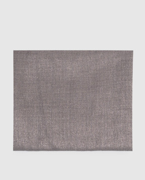 Brunello Cucinelli Серый палантин с кашемиром и шелком с люрексом MSCDAR097P