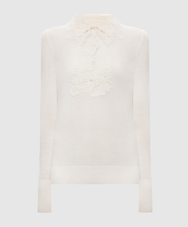 Ermanno Scervino Джемпер цвета айвори из шерсти D495M311APATL