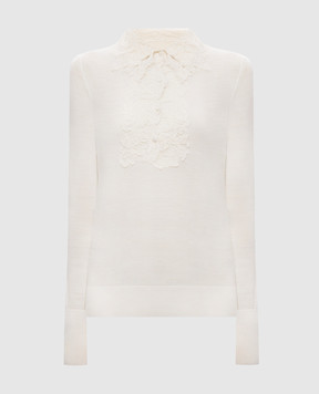 Ermanno Scervino Джемпер цвета айвори из шерсти D495M311APATL