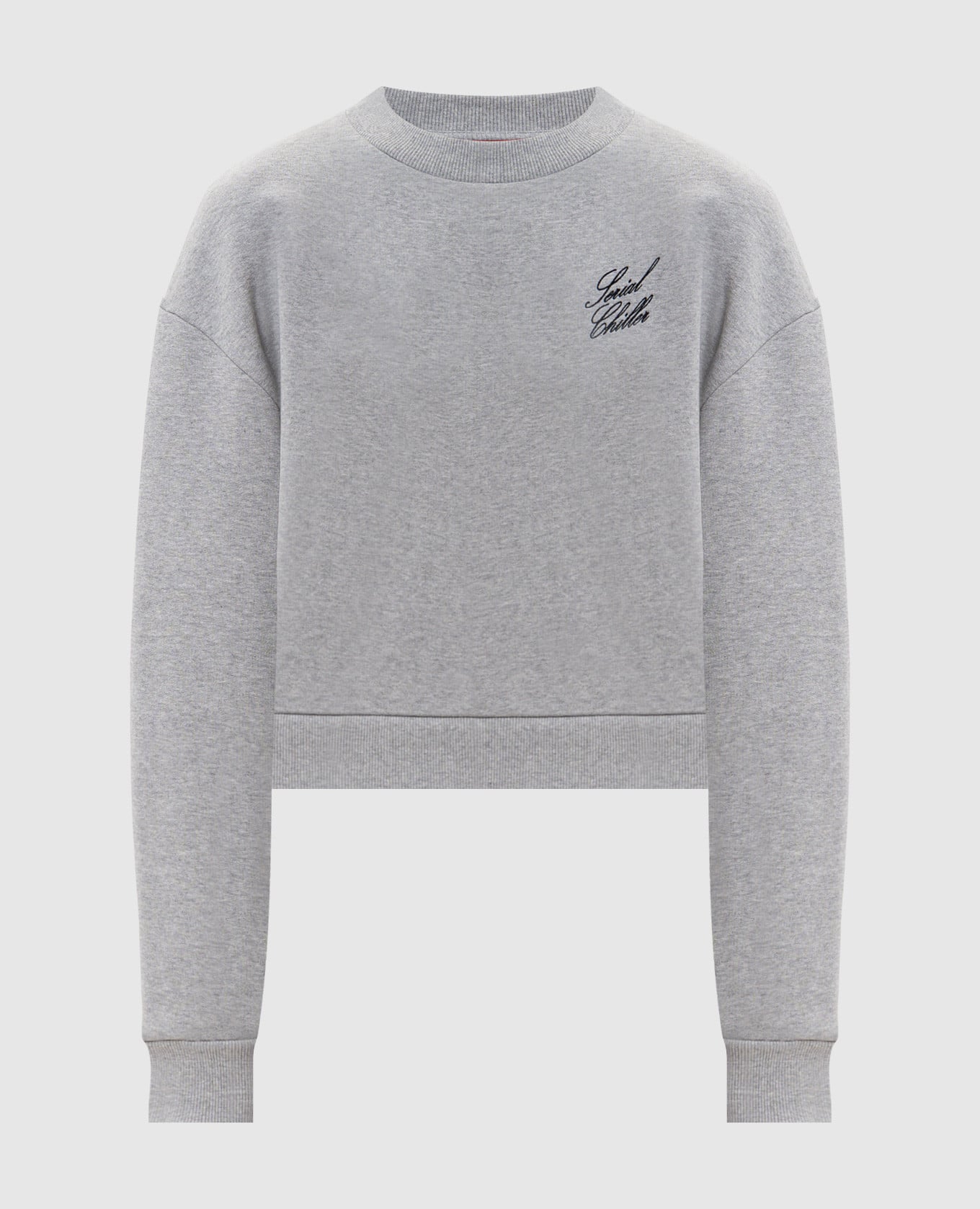 Серый свитшот с вышивкой