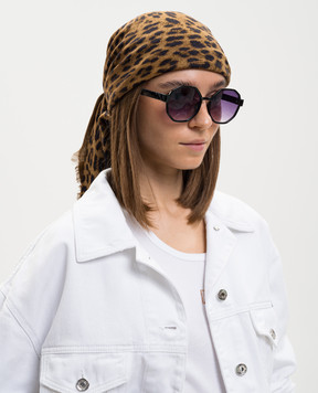 Max Mara Weekend Платок в леопардовый принт из шерсти и шелка WKAEDUCATA