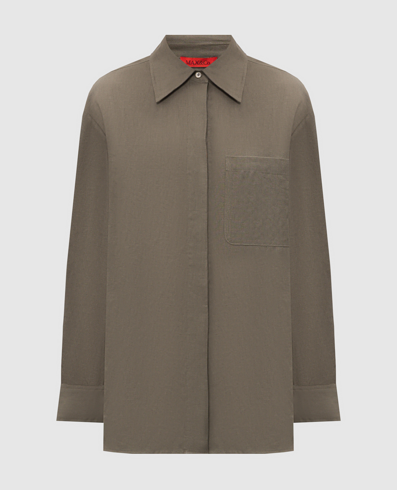 Рубашка Gattoni из льна цвета хаки