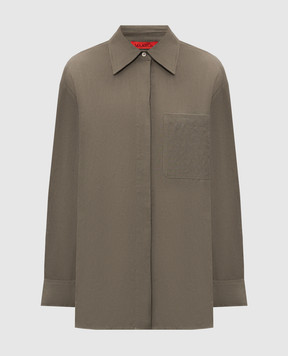 Max & Co Сорочка Gattoni з льону кольору хакі MCOGATTONI