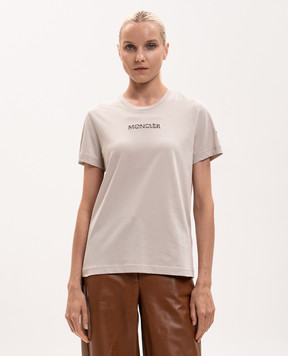 Moncler Серая футболка с логотипом L20938C0001289B8Q