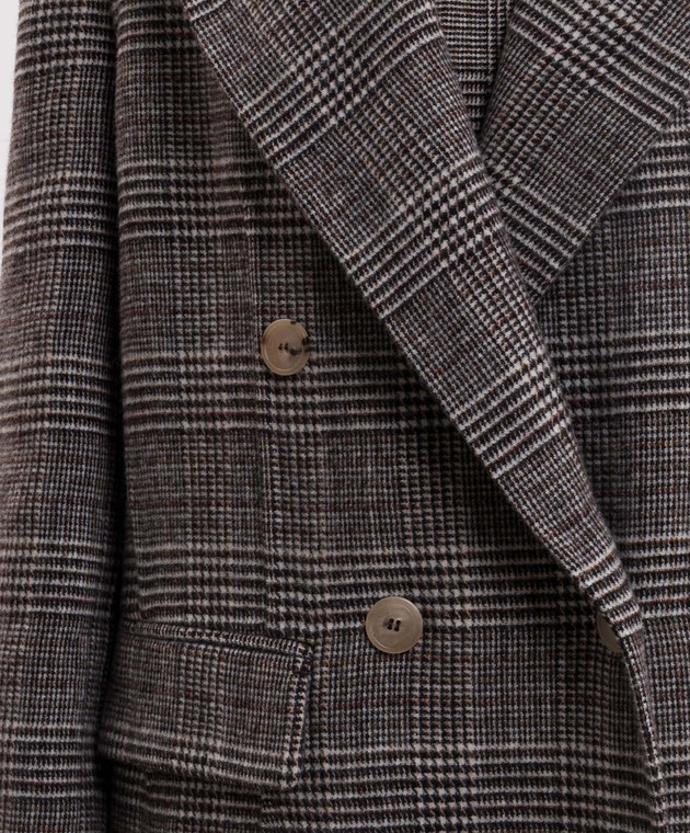 Ermanno Scervino Двухбортное пальто из шерсти в клеточку D496D314ZLD изображение 5