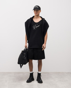 Ann Demeulemeester Черная майка Seva в рубчик B0013829FA659