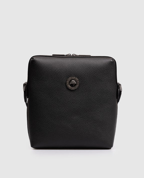 Stefano Ricci Чорна шкіряна сумка з металевою емблемою у вигляді голови орла ND156GTUVD