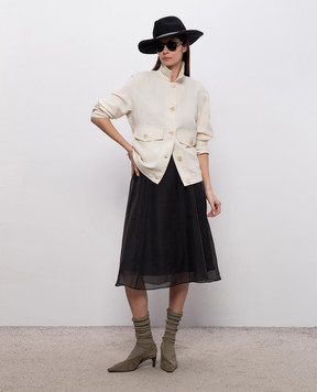 Brunello Cucinelli Серая юбка из шелка MP940G3877