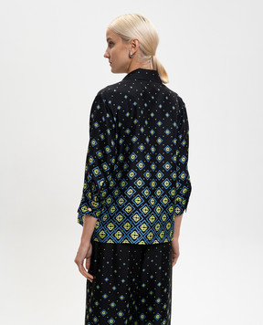 Casablanca Чорна блуза Degrade Monogram із шовку WSP26SH21201EXBC