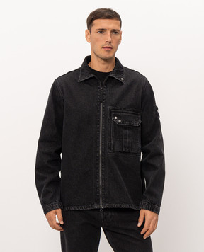 Stone Island Чорна джинсова куртка в стилі сорочки L2S141200002S0J32